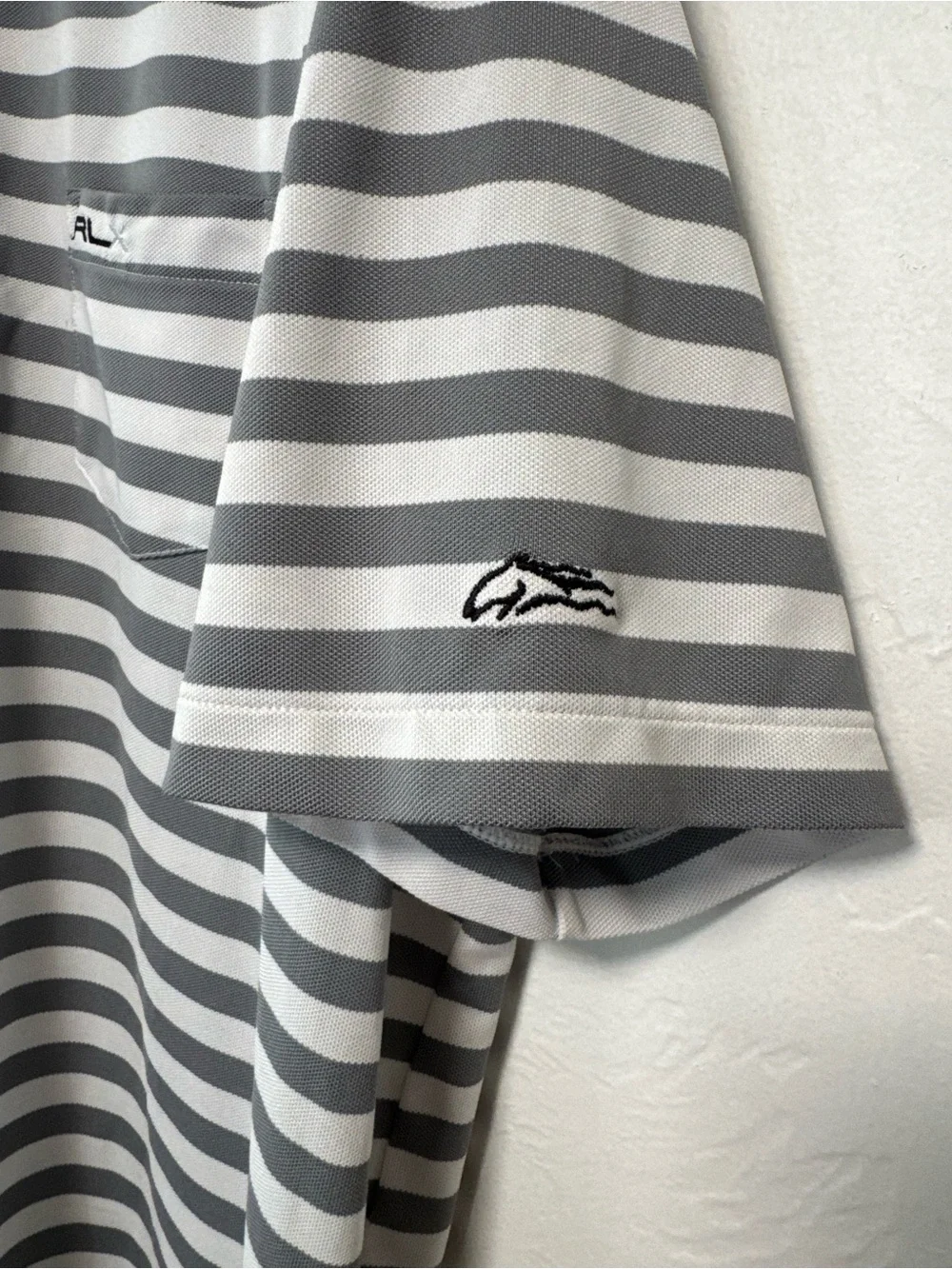 Ralph Lauren Men's Gray & White Striped Polo Shirt